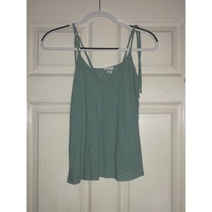 Sea Green Glitter Tie Sleeve Tank